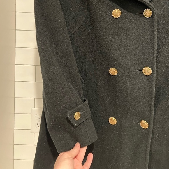 Mackintosh Vintage 100% Wool Peacoat. Women’s size 10P. Black with gold buttons. - Picture 3 of 11